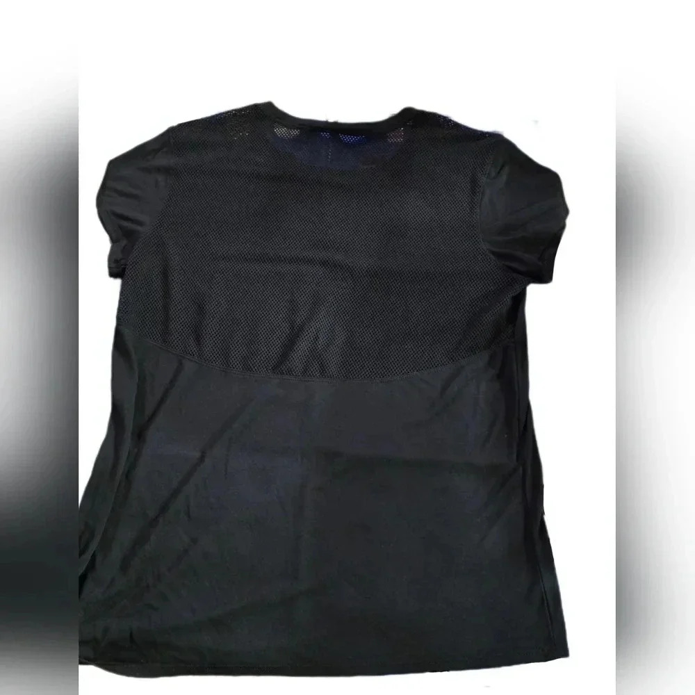 Old Navy, Size L, Black Relaxed Mesh-Back Side-Tie Tee - Picture 9 of 13